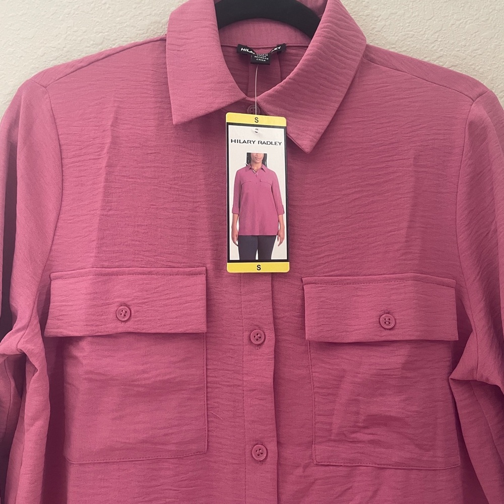 Hilary Radley Rose Button-Up Shirt
